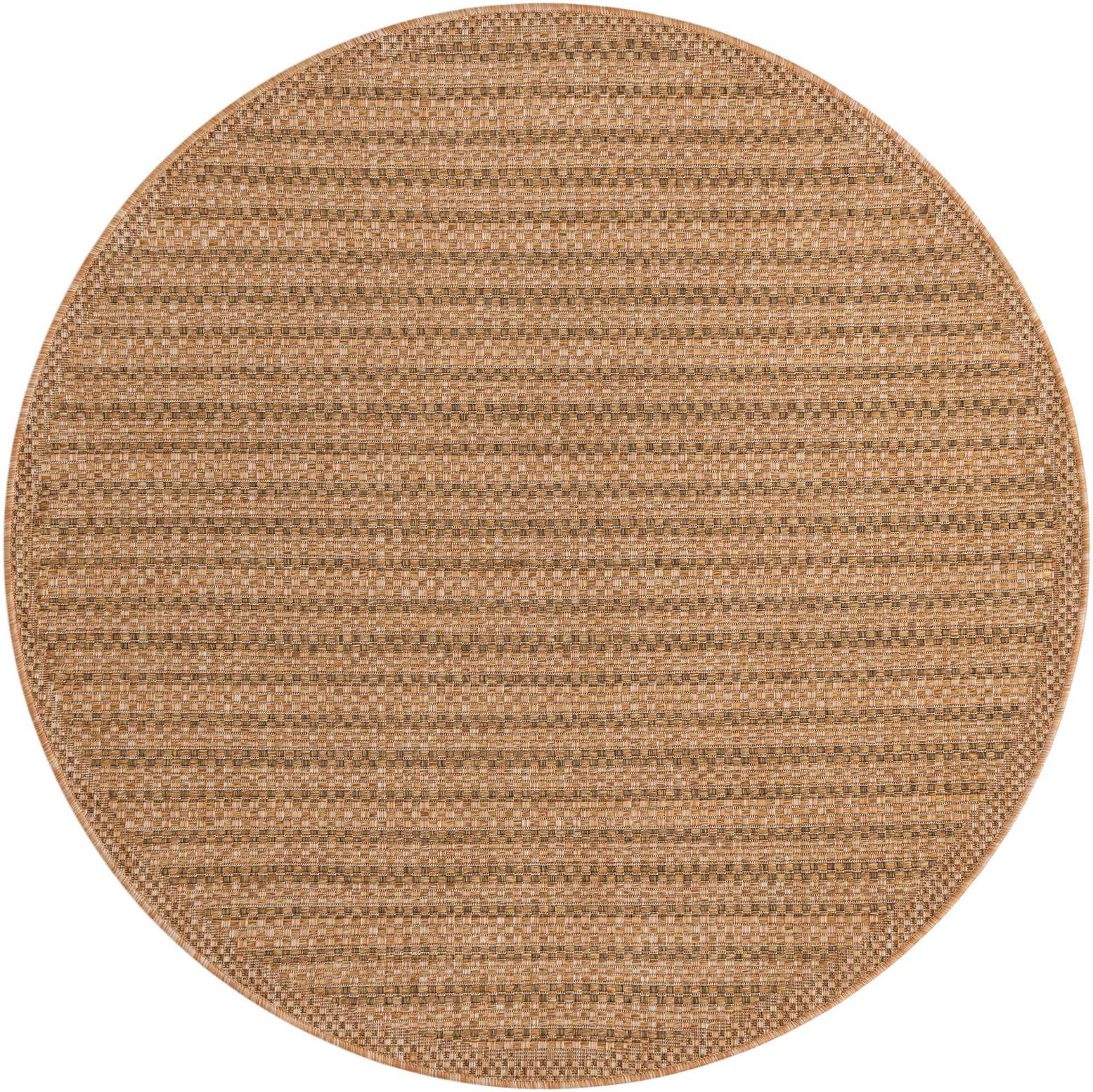 5' 3 x 5' 3 Easy-Clean Border Indoor / Outdoor Round Rug