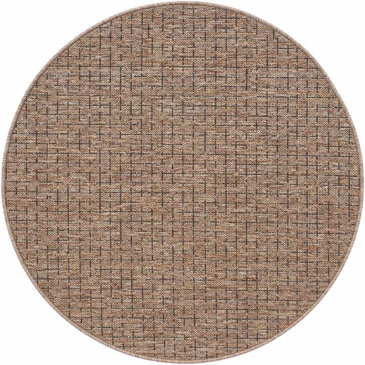 3' x 3' Easy-Clean Checkered Indoor / Outdoor Round Rug