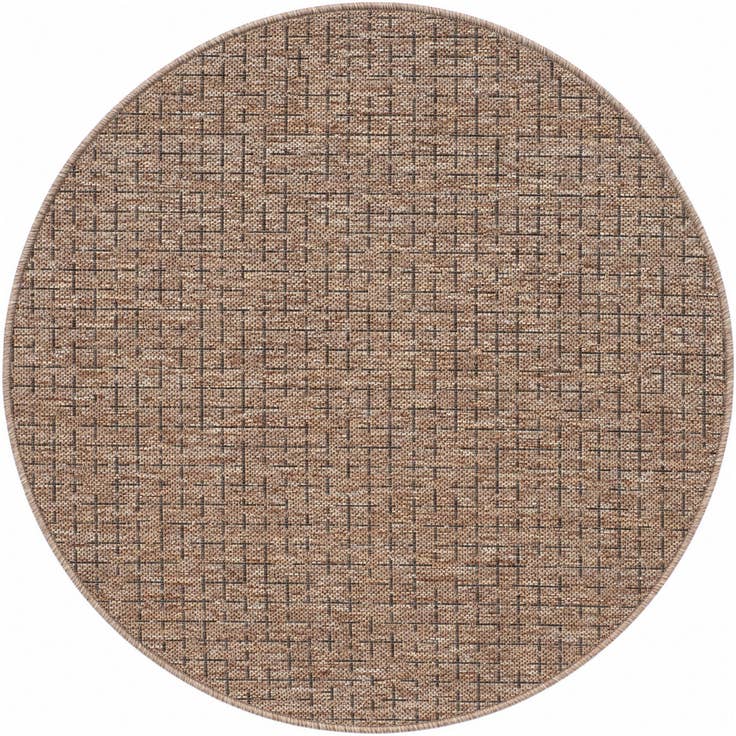 Detail image of 3' x 3' Easy-Clean Checkered Indoor / Outdoor Round Rug