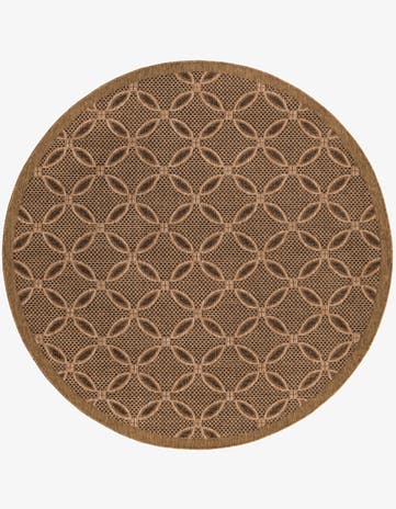 6' x 6' Easy-Clean Lattice Indoor / Outdoor Round Rug