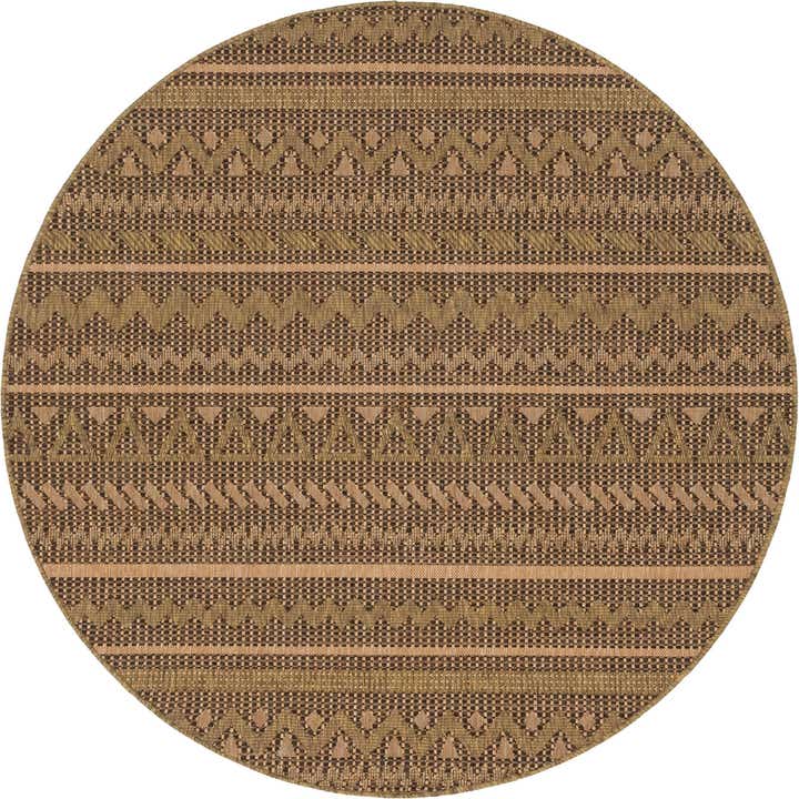 6' x 6' Easy-Clean Modern Indoor / Outdoor Round Rug