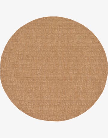 Light Brown Easy-Clean Modern Indoor / Outdoor Round Rug