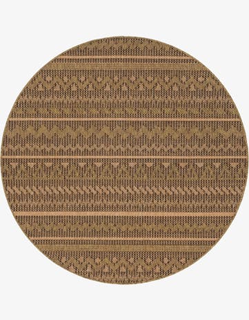 Light Brown Easy-Clean Modern Indoor / Outdoor Round Rug