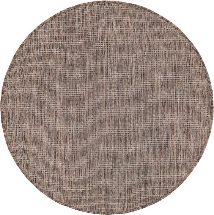 3' 1 x 3' 1 Easy-Clean Solid Indoor / Outdoor Round Rug