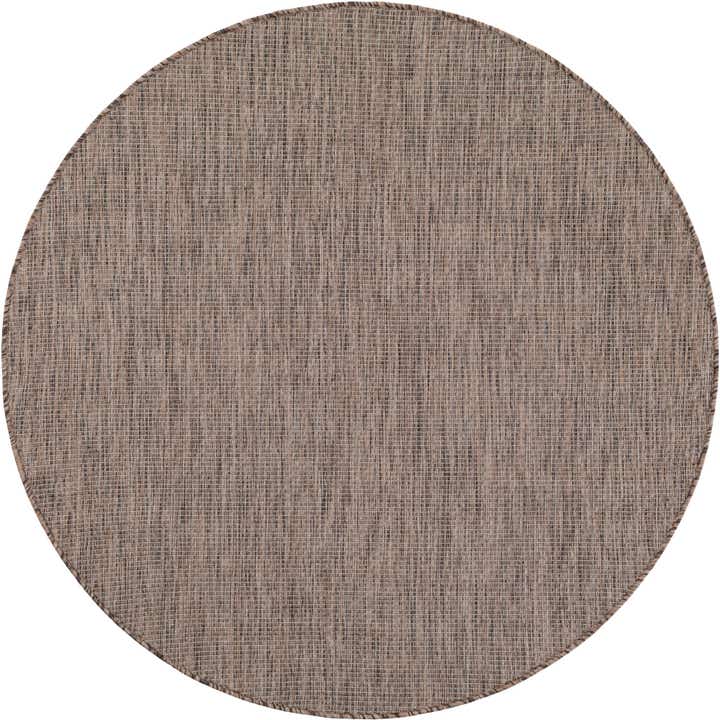 5' 3 x 5' 3 Easy-Clean Solid Indoor / Outdoor Round Rug