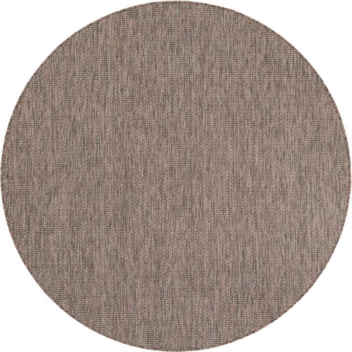 6' 1 x 6' 1 Easy-Clean Solid Indoor / Outdoor Round Rug