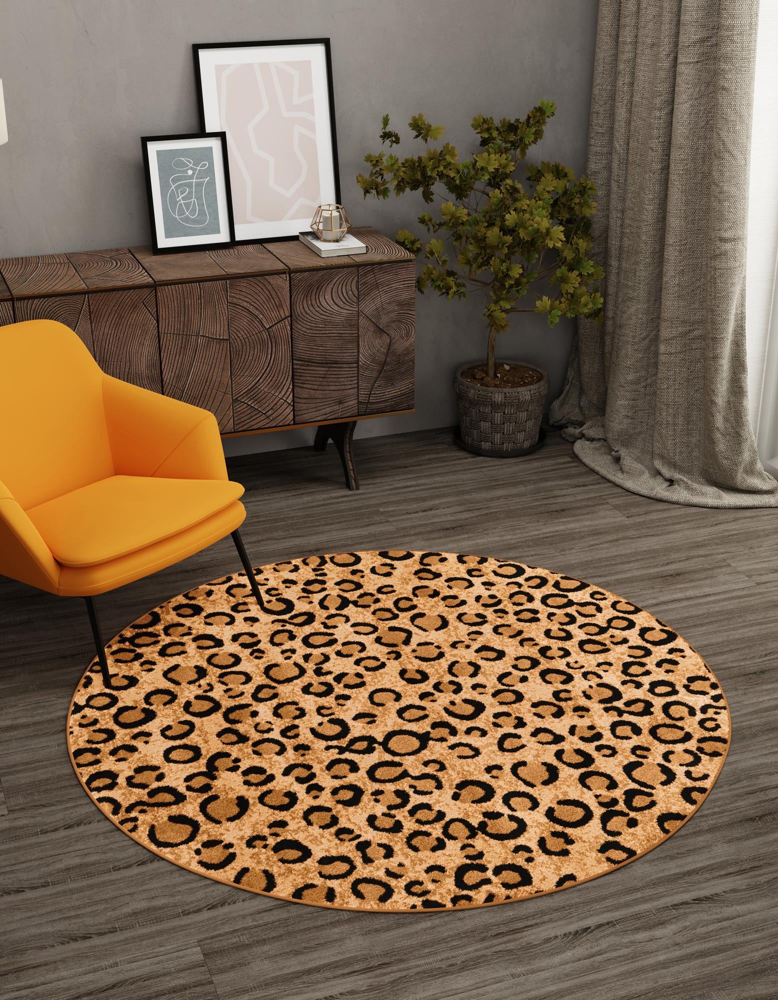 3' 1 x 3' 1 Safari Round Rug
