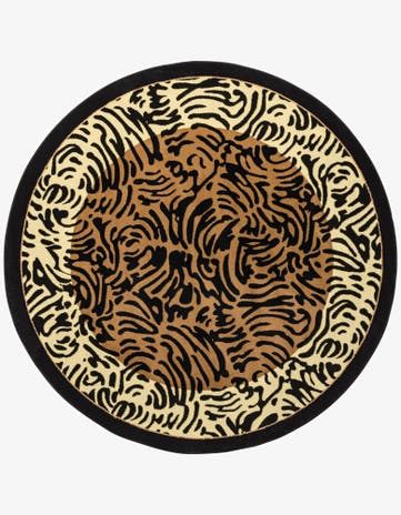 Light Brown Safari Round Rug