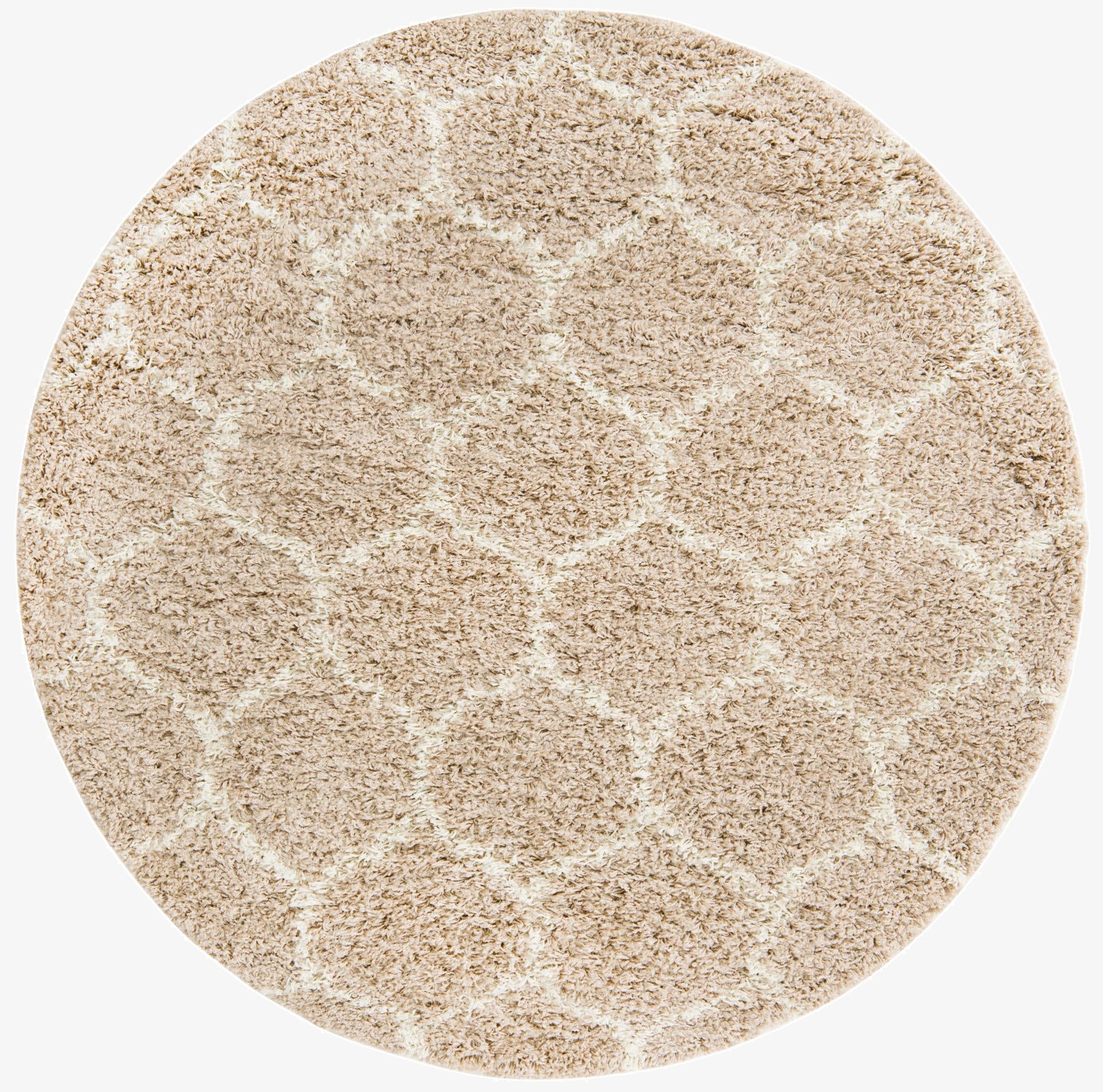 5' 3 x 5' 3 Trellis Shag Round Rug
