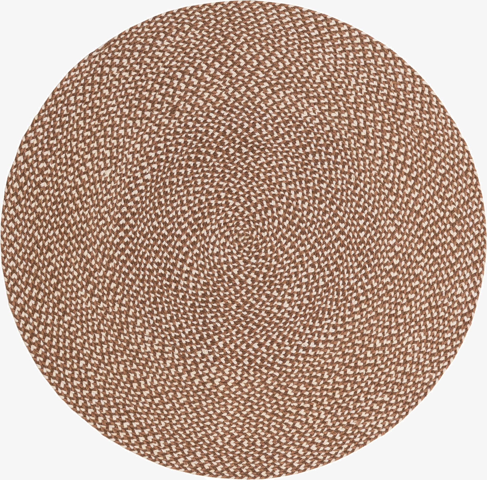 4' 1 x 4' 1  Hand Tweed Braided Jute Round Rug