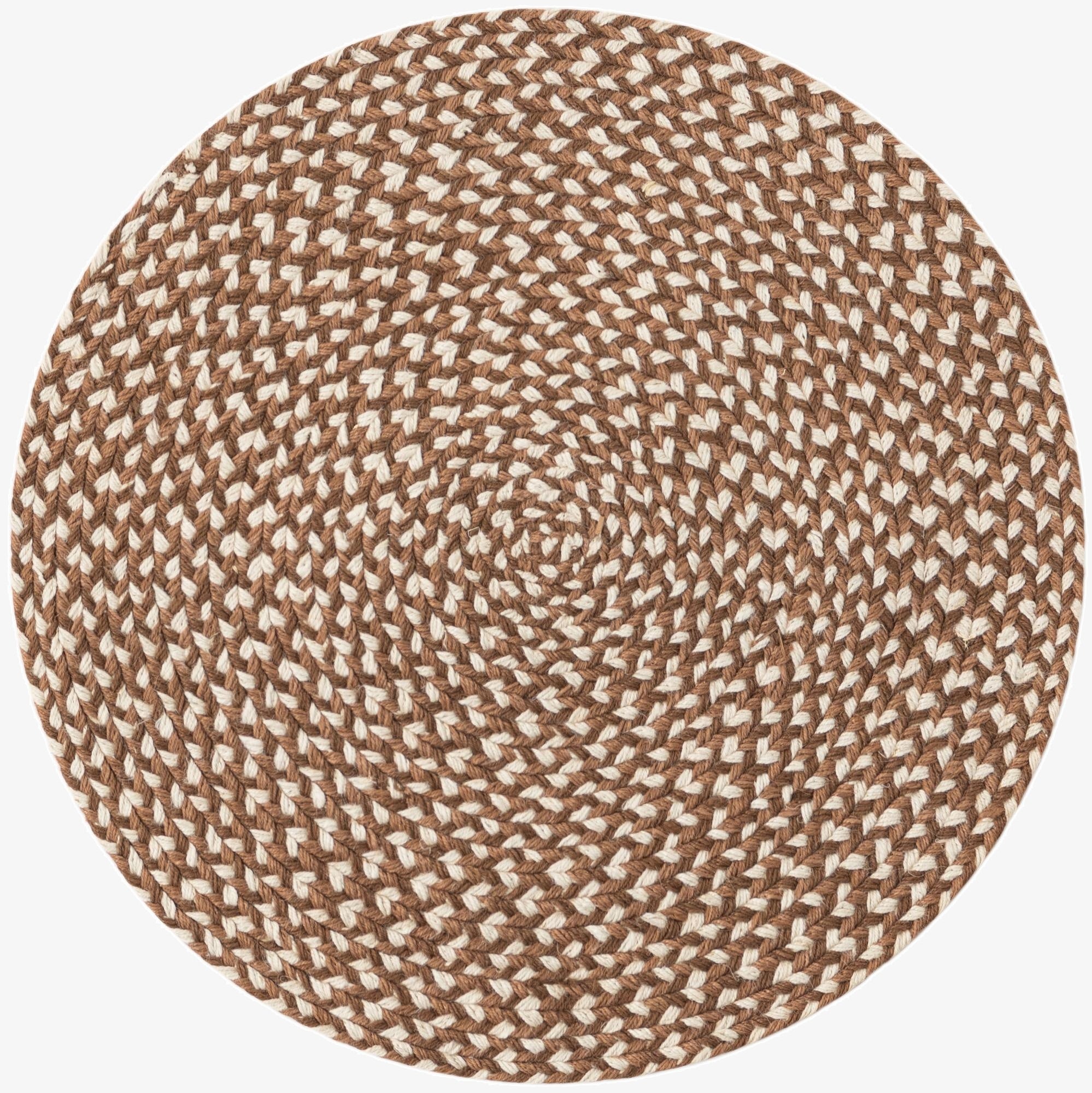 2' x 2'  Hand Tweed Braided Jute Round Rug