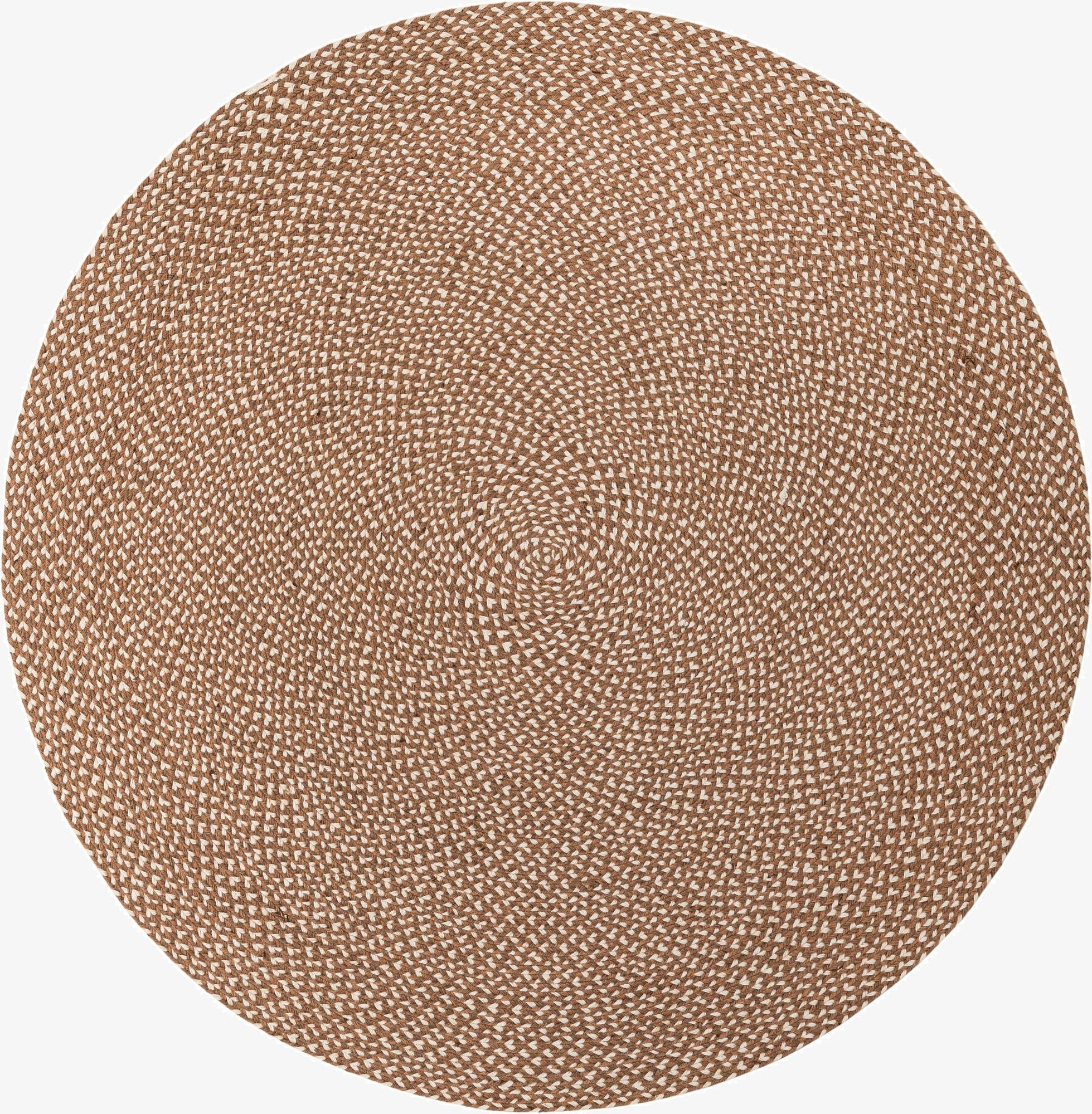 6' 1 x 6' 1  Hand Tweed Braided Jute Round Rug