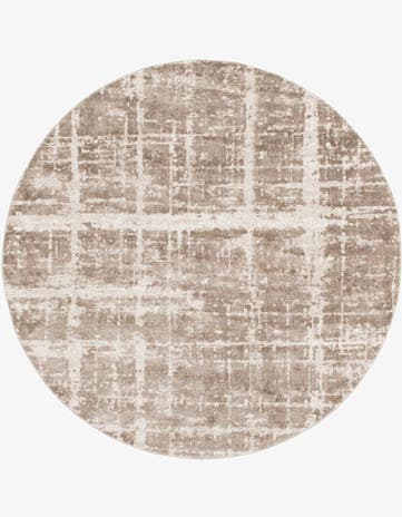 Light Brown Uptown Lexington Avenue Round Rug