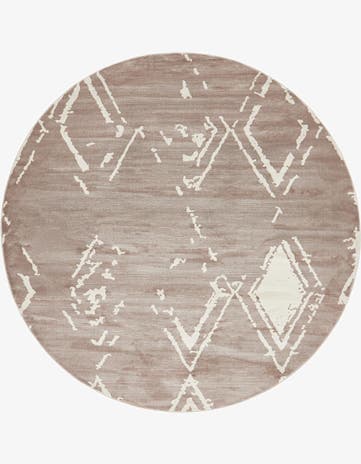 Jill Zarin Light Brown Uptown Carnegie Hill Round Rug