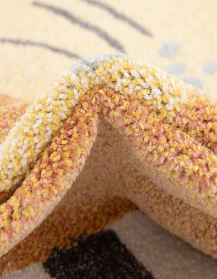 Detail image of 5' 3 x 5' 3 Cat Whimsy Kids Round Rug