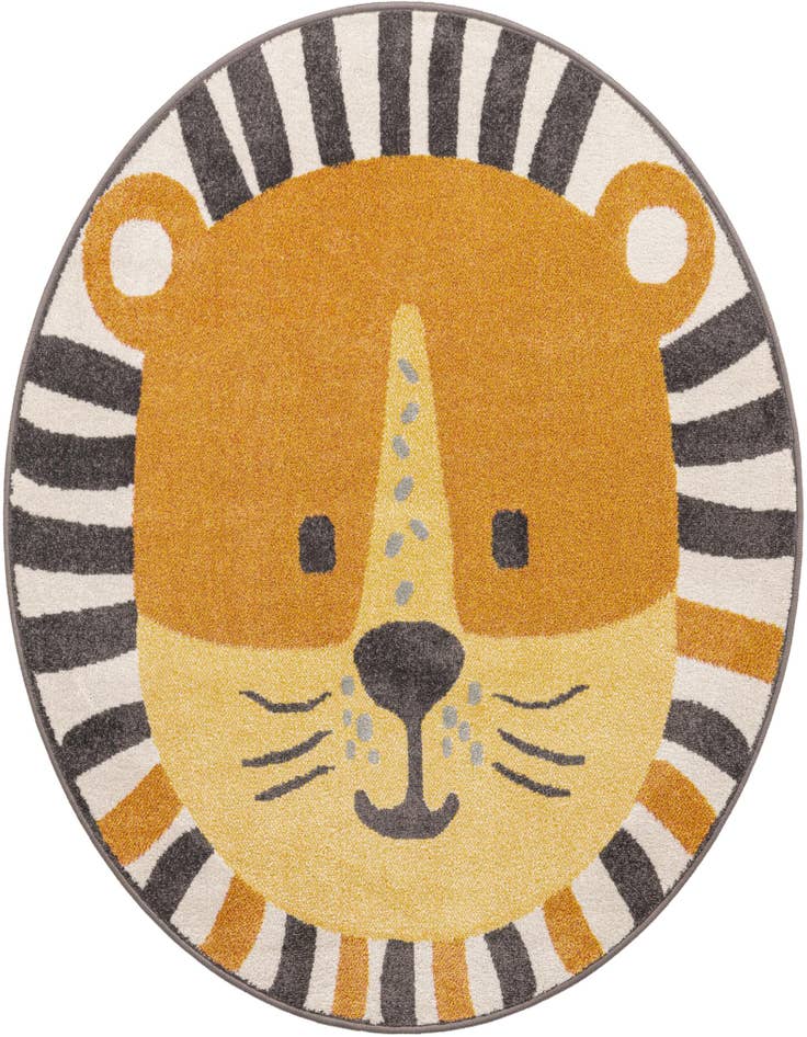 Detail image of 5' 3 x 5' 3 Cat Whimsy Kids Round Rug