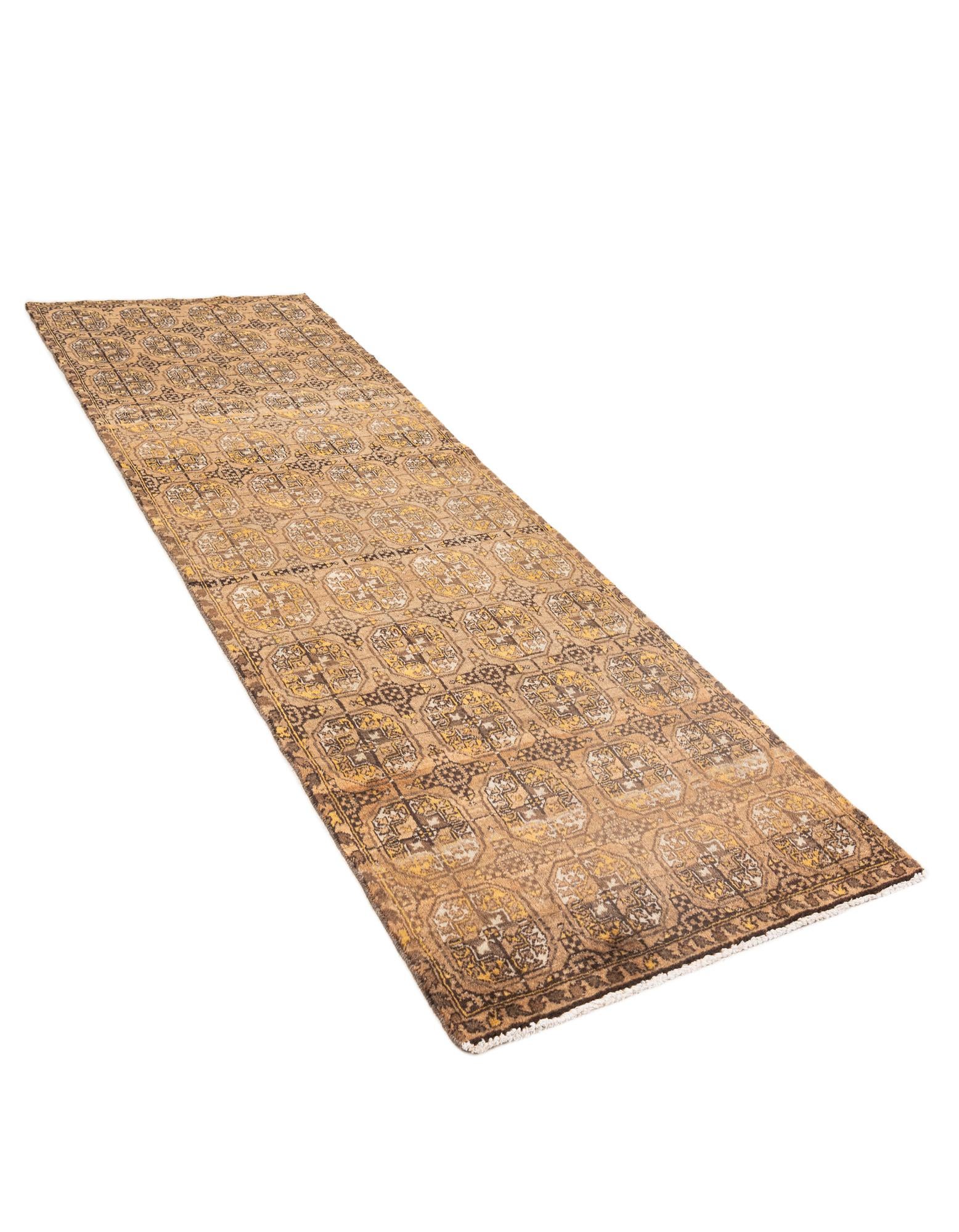 3' x 9' 4 Hand Knotted Afghan Akhche Wool Runner Rug