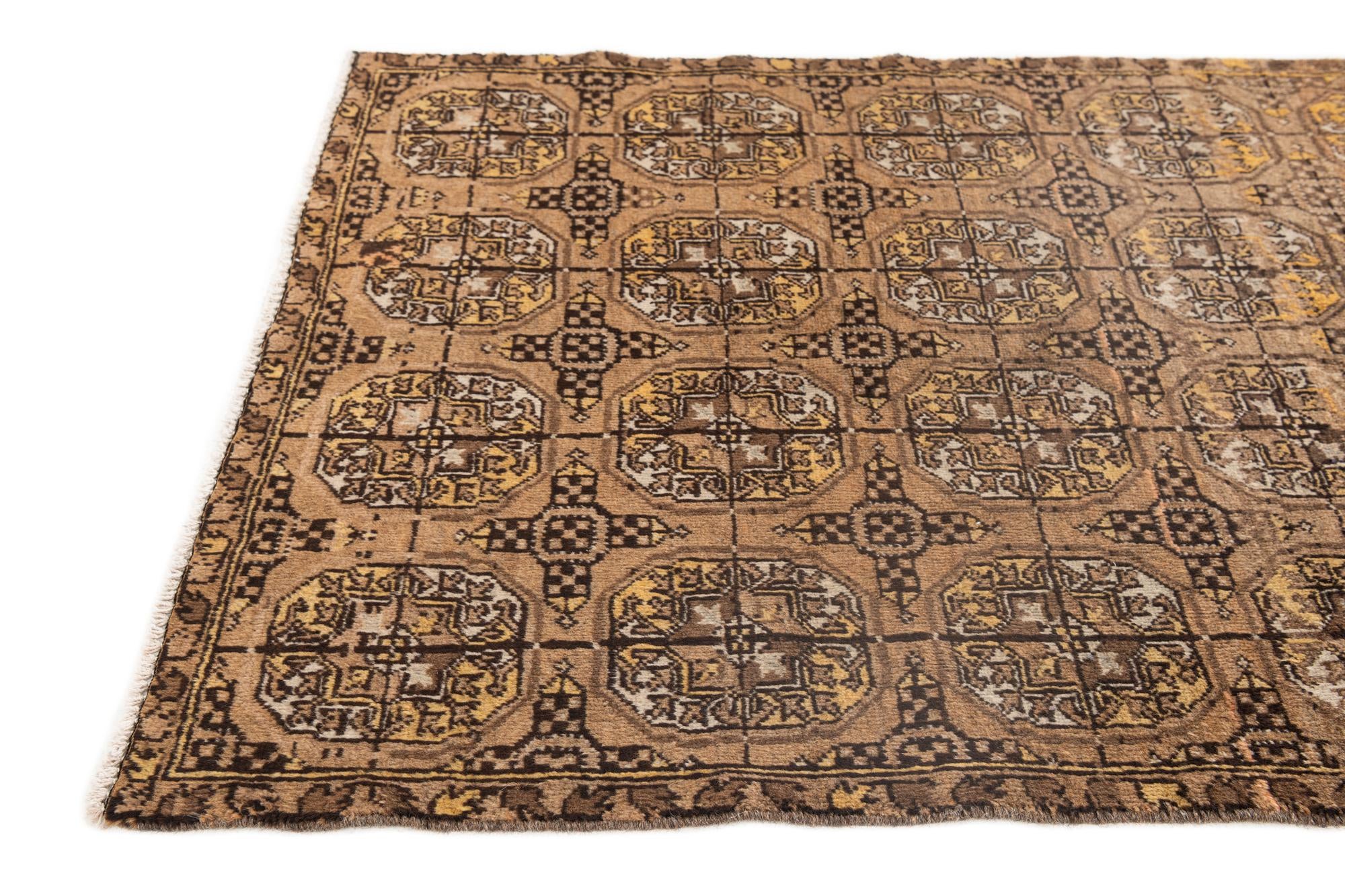 3' x 9' 4 Hand Knotted Afghan Akhche Wool Runner Rug