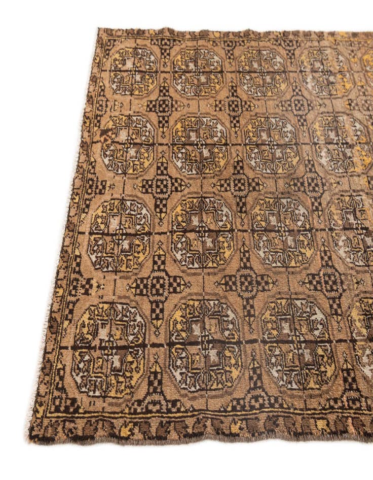 Detail image of  3' x 9' 4  Hand Knotted Afghan Akhche Wool Runner Rug