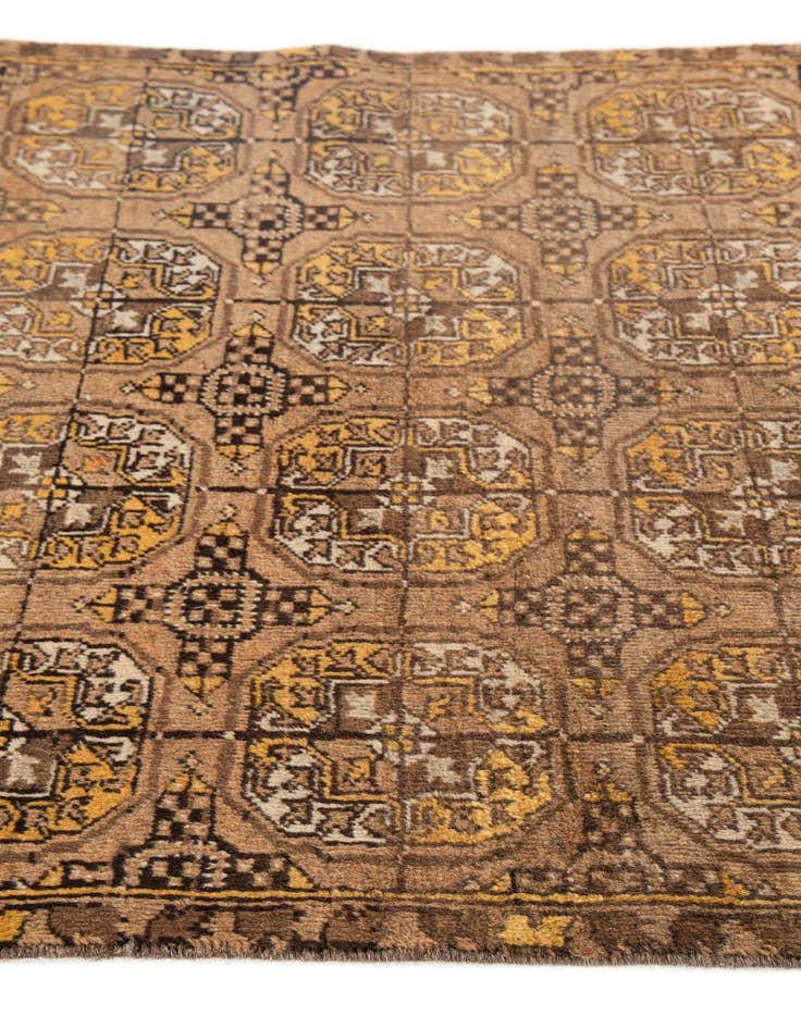 Detail image of  3' x 9' 4  Hand Knotted Afghan Akhche Wool Runner Rug