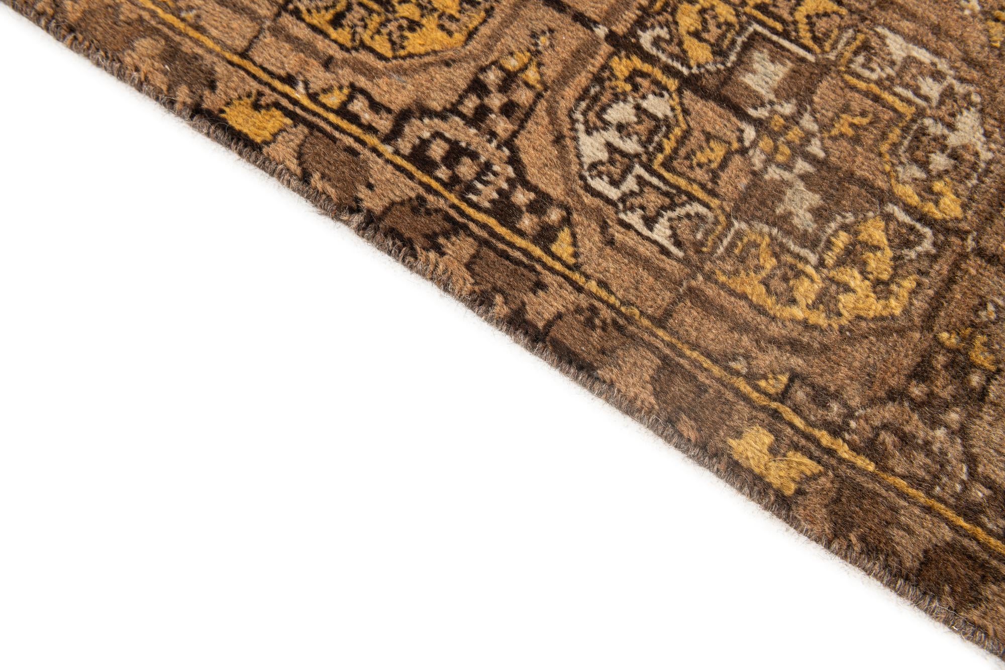 3' x 9' 4 Hand Knotted Afghan Akhche Wool Runner Rug