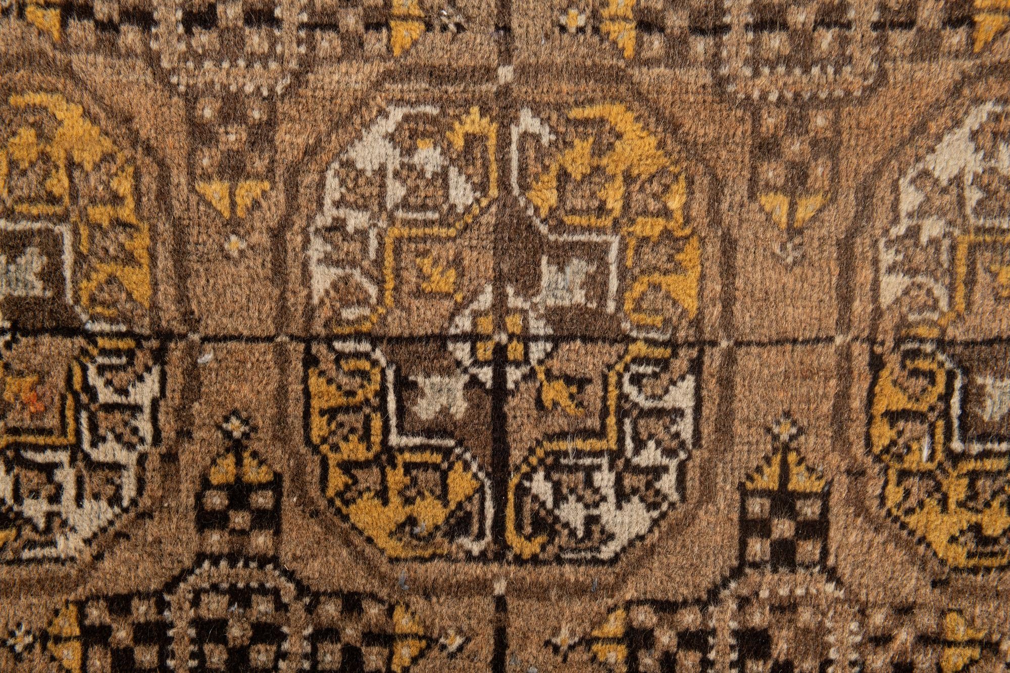 3' x 9' 4 Hand Knotted Afghan Akhche Wool Runner Rug