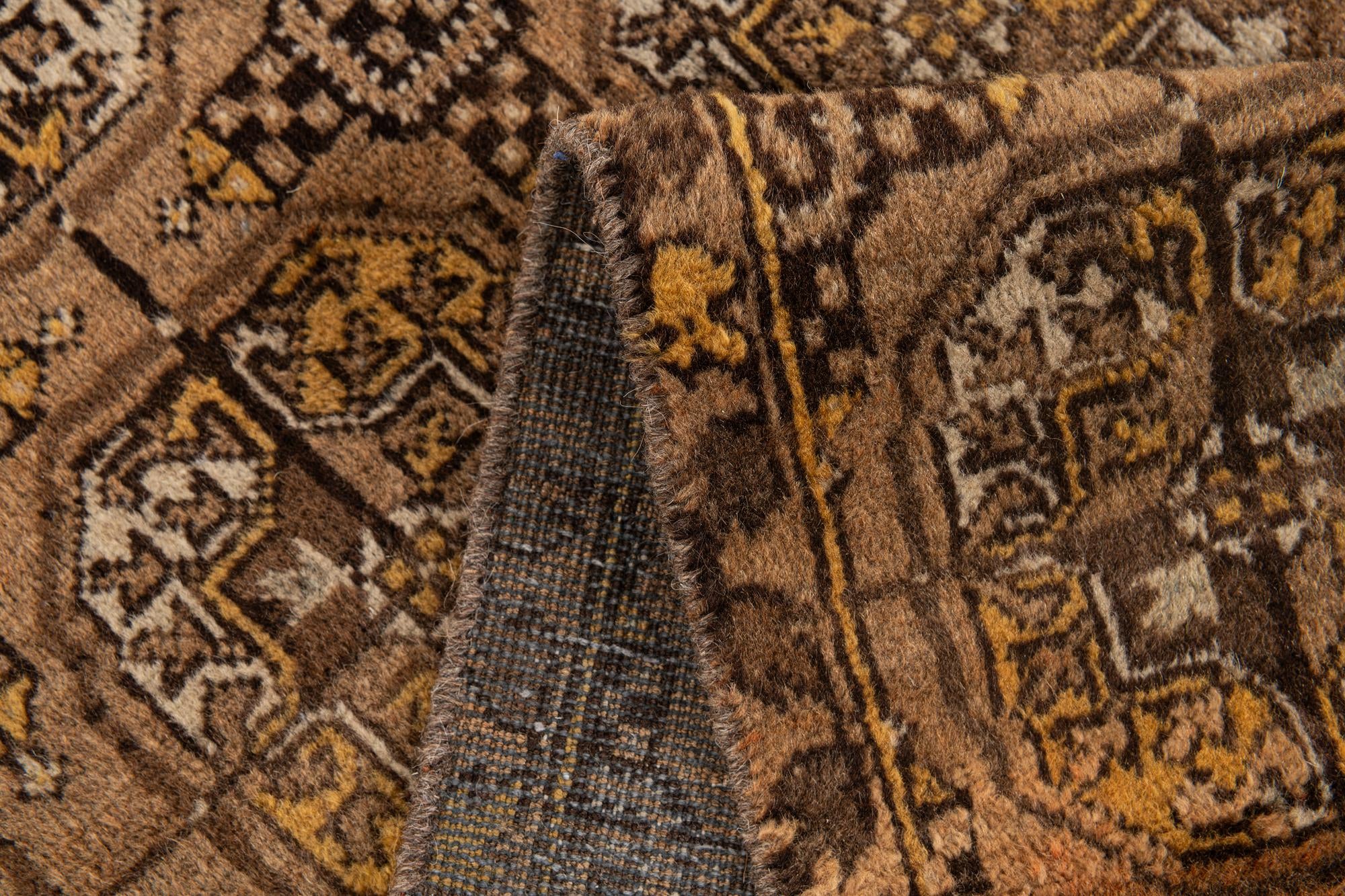 3' x 9' 4 Hand Knotted Afghan Akhche Wool Runner Rug