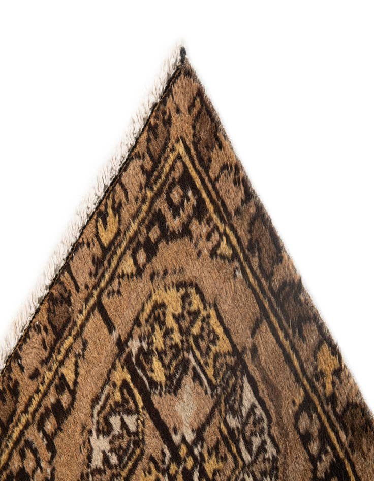 Detail image of  3' x 9' 4  Hand Knotted Afghan Akhche Wool Runner Rug
