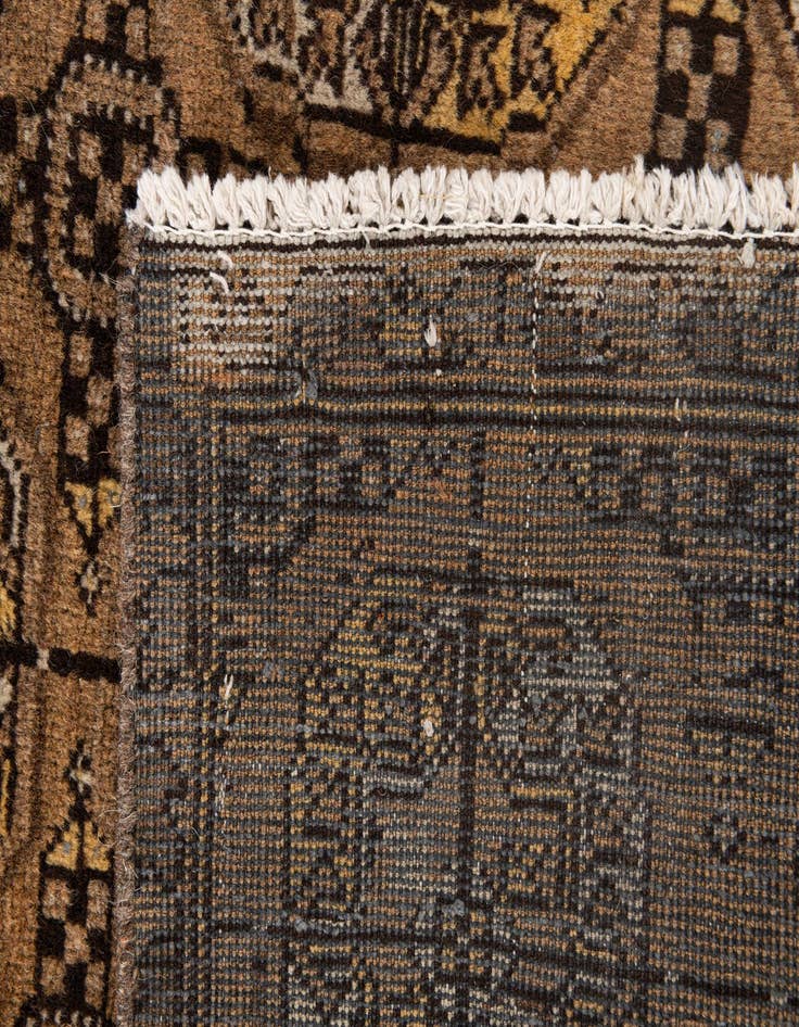 Detail image of  3' x 9' 4  Hand Knotted Afghan Akhche Wool Runner Rug