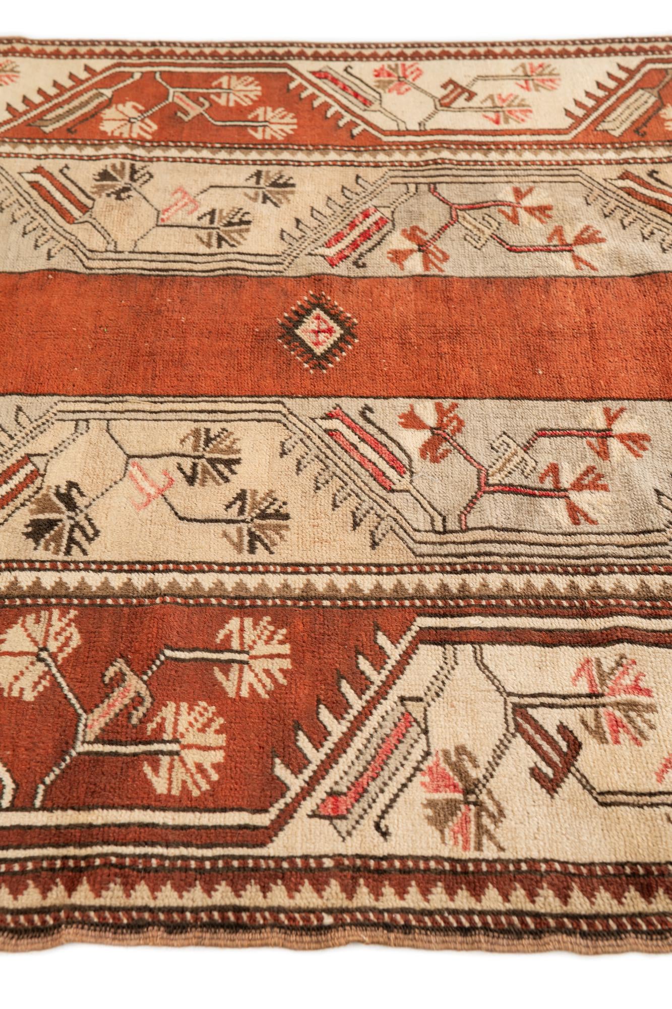 4' x 7' 8 Hand Knotted Anatolian Wool Runner Rug