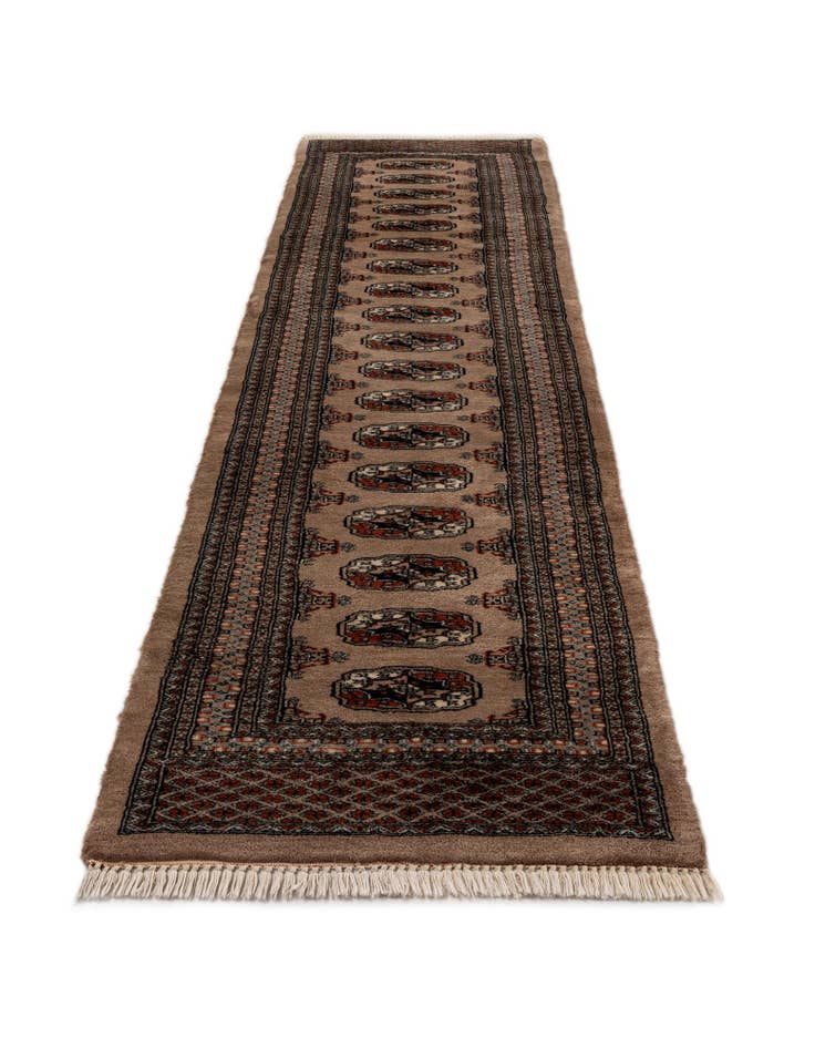 Detail image of 2' 7 x 10' 7  Hand Knotted Bokhara Oriental Wool Runner Rug