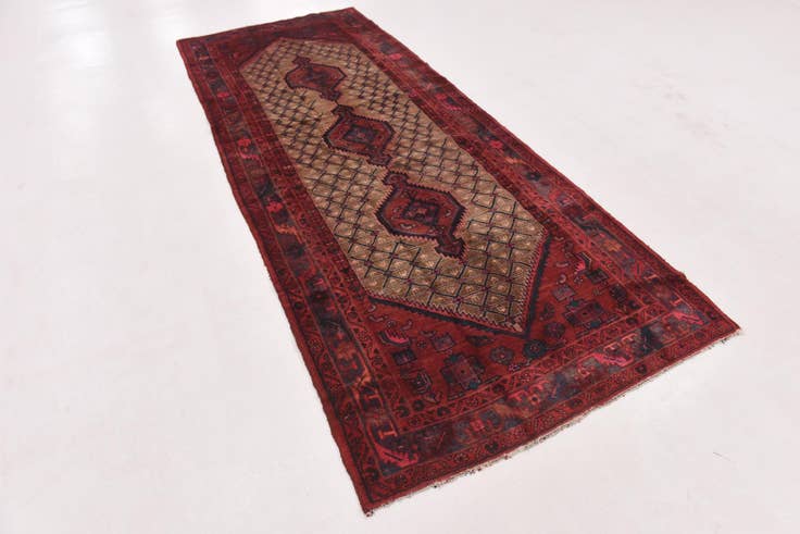 Detail image of 4' 2 x 11' Hand Knotted Darjazin Persian Wool Runner Rug