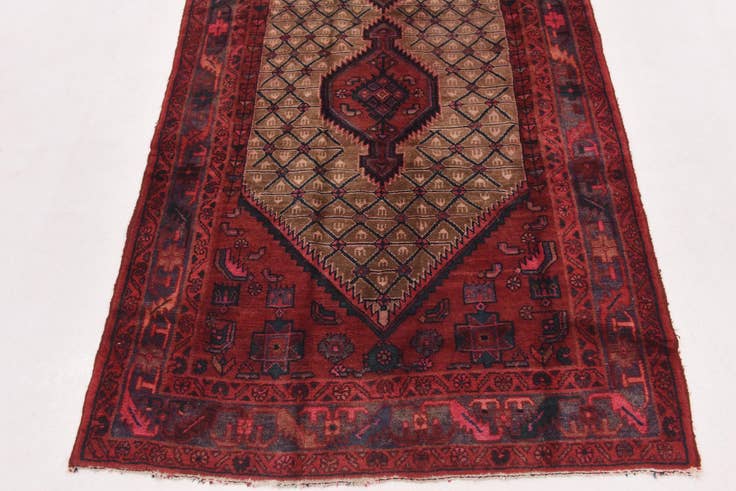 Detail image of 4' 2 x 11' Hand Knotted Darjazin Persian Wool Runner Rug