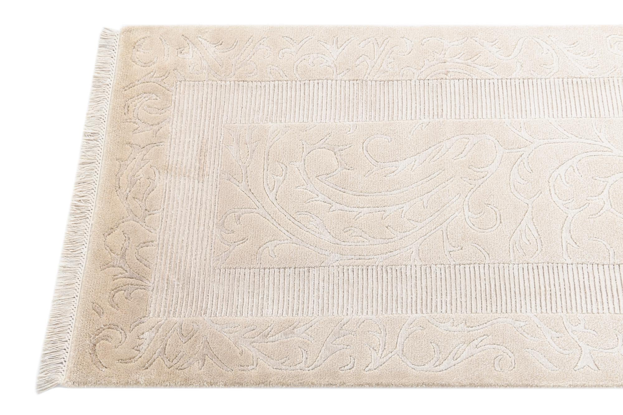 2' 8 x 10' 6 Hand Knotted Darya Wool Runner Rug