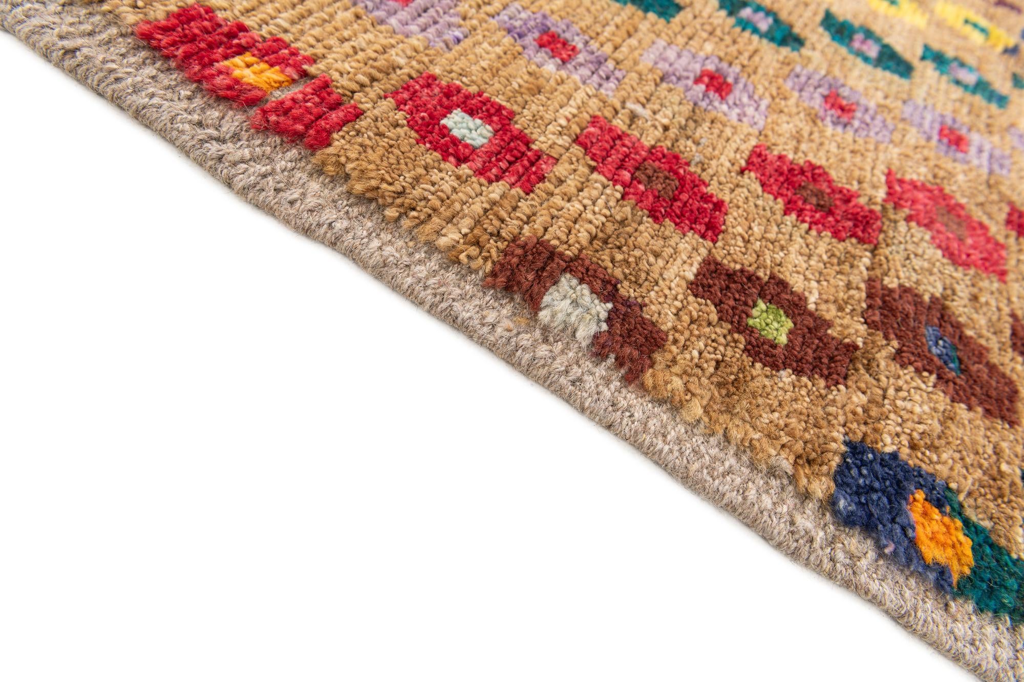 4' 4 x 12' Hand Knotted Darya Wool Runner Rug