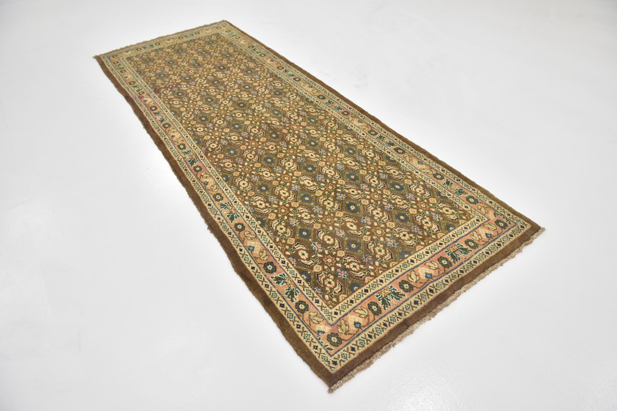 110cm x 300cm anudado a mano Farahan Alfombra Persa Lana Pasillera