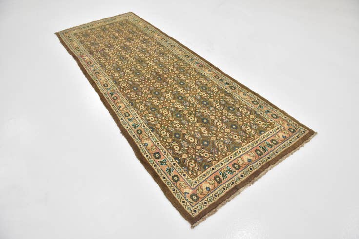 Detail image of 3' 7 x 9' 10 Hand Knotted Farahan Persian Wool Runner Rug