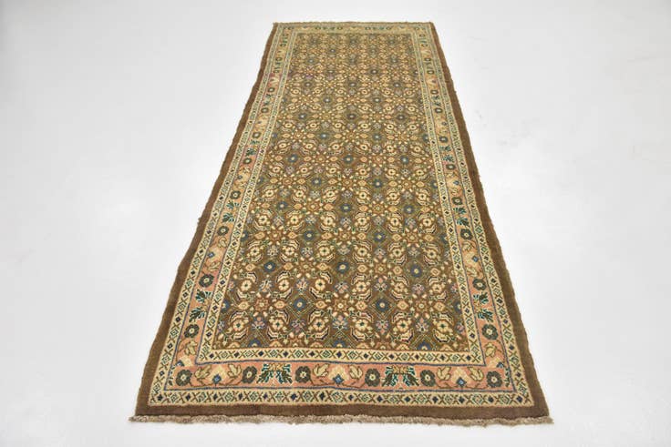 Detail image of 3' 7 x 9' 10 Hand Knotted Farahan Persian Wool Runner Rug