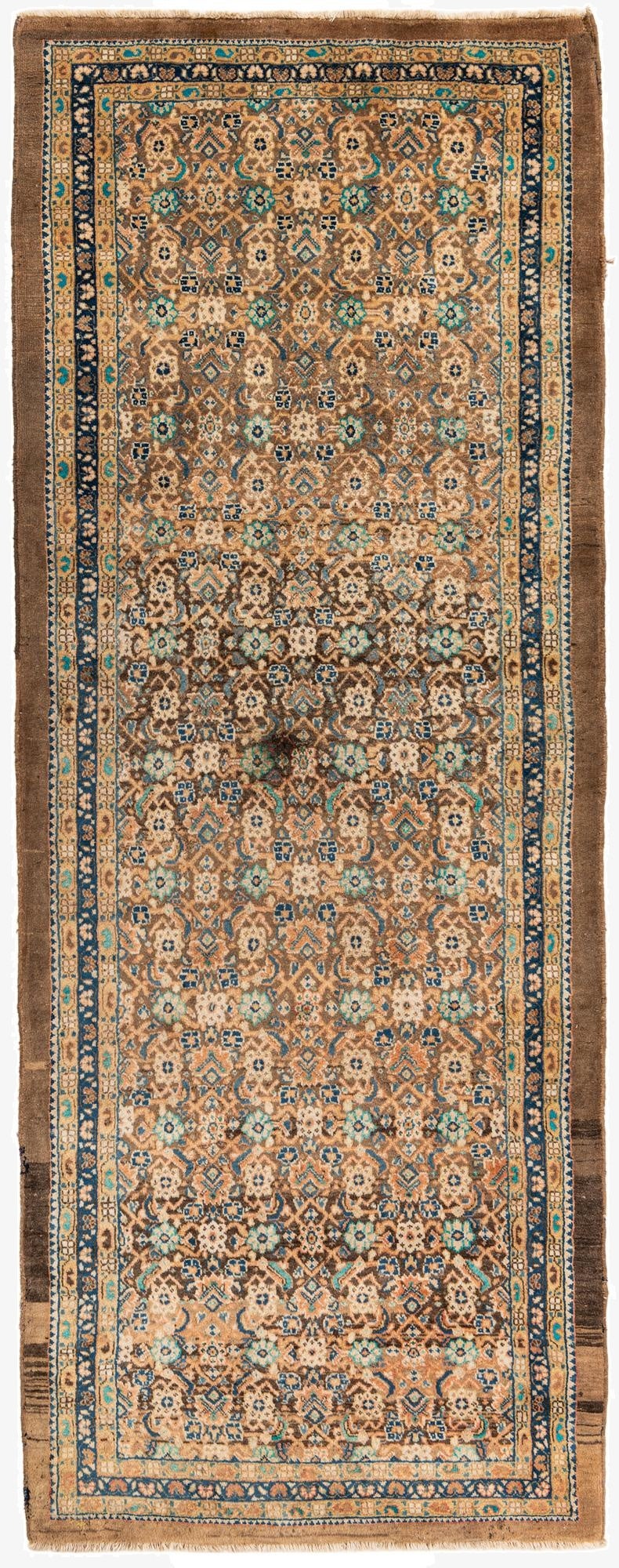 4' 1 x 10' 5  Hand Knotted Farahan Persian Wool Runner Rug