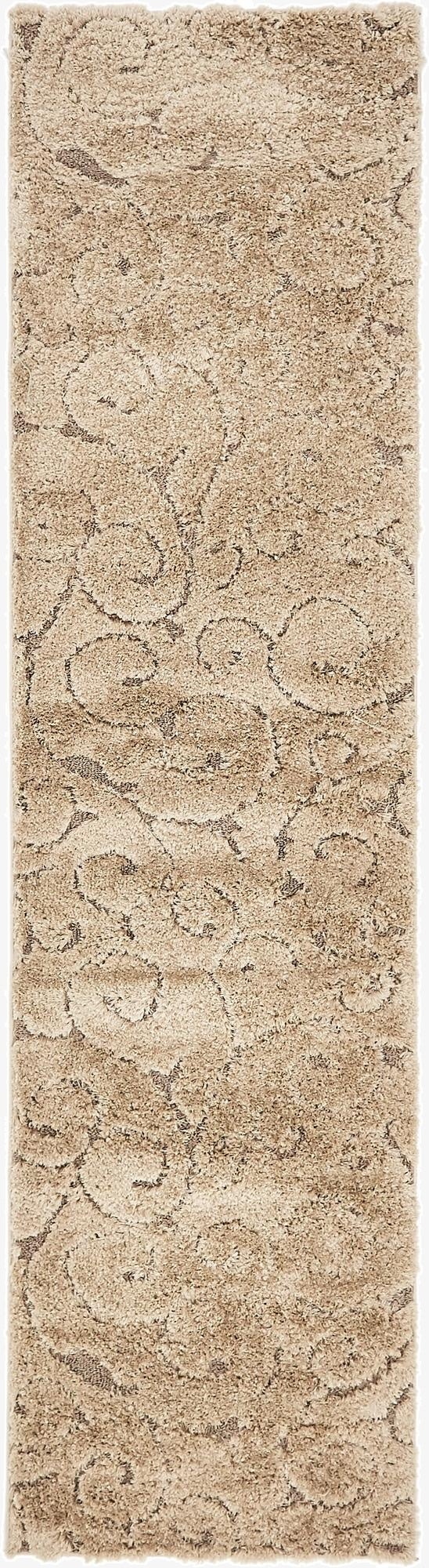 2' 7 x 10' Floral Shag Runner Rug