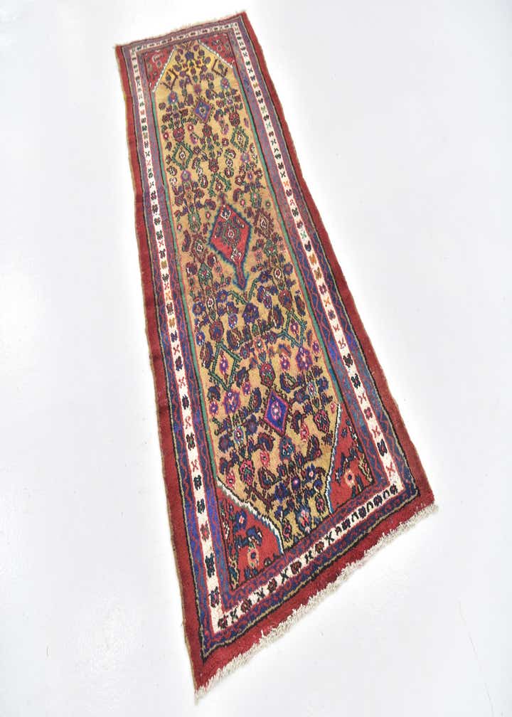 3' x 7' 2 Hand Knotted Hamedan Persian Wool Runner Rug