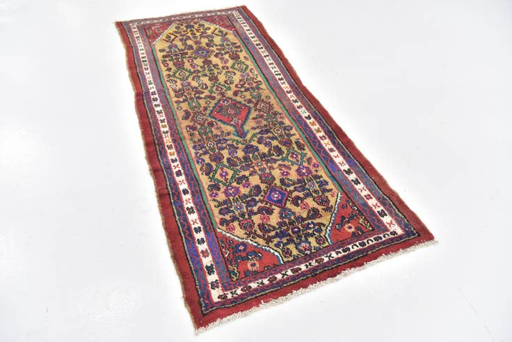 Detail image of 3' x 7' 2 Hand Knotted Hamedan Persian Wool Runner Rug