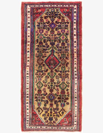 3' x 7' 2 Hand Knotted Hamedan Persian Wool Runner Rug