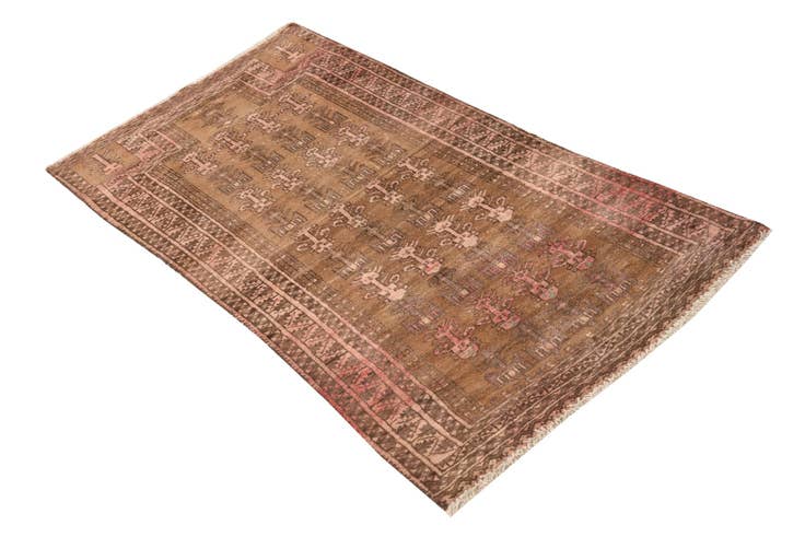Detail image of 2' 3 x 4' 4 Hand Knotted Hamedan Persian Wool Runner Rug