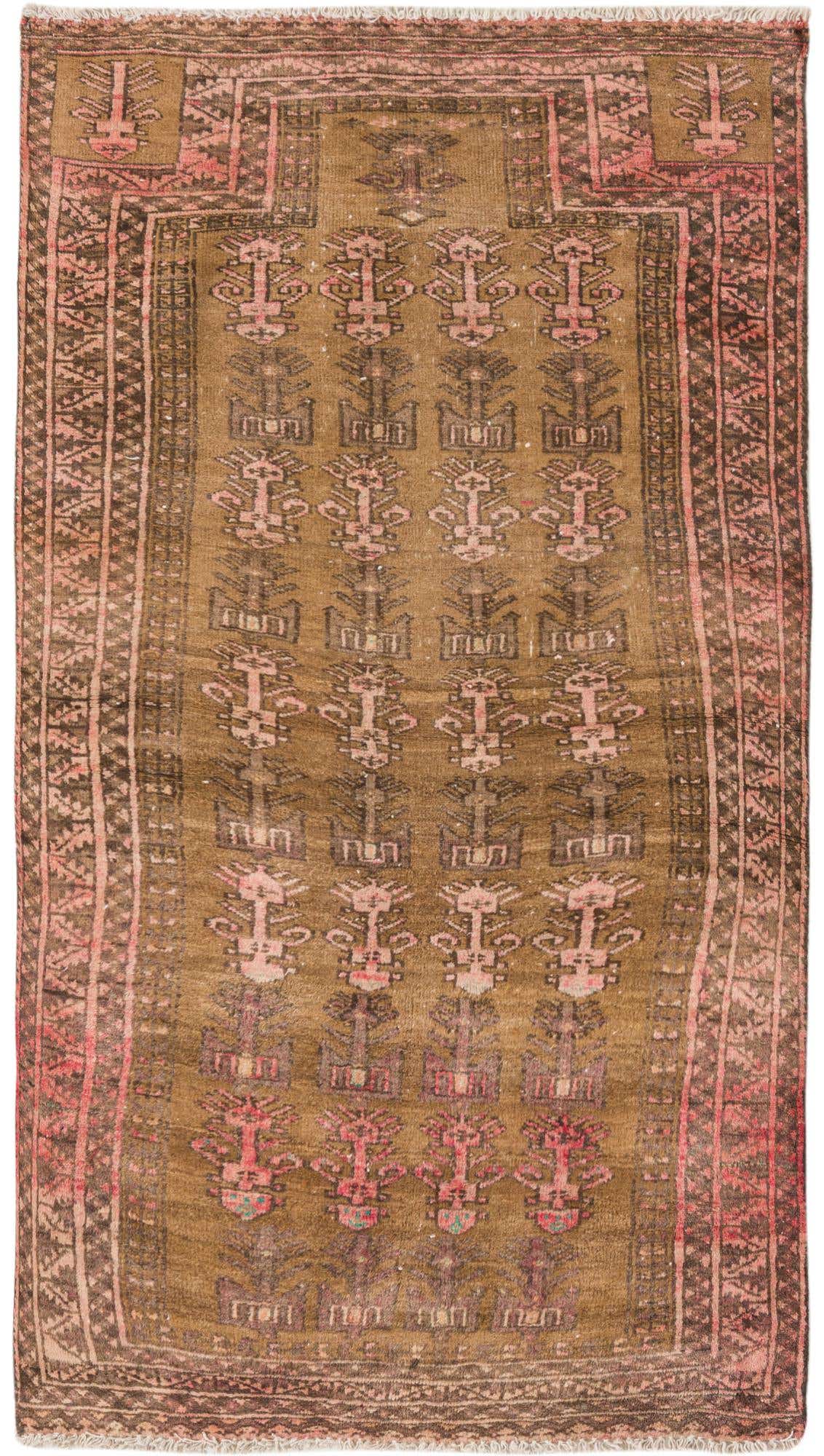 2' 3 x 4' 4 Hand Knotted Hamedan Persian Wool Runner Rug