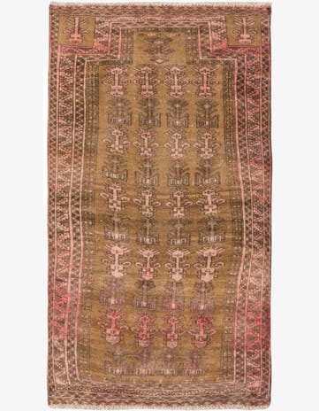 2' 3 x 4' 4 Hand Knotted Hamedan Persian Wool Runner Rug
