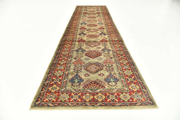 2' 7 x 9' 9 Hand Knotted Kazak Oriental Runner Rug
