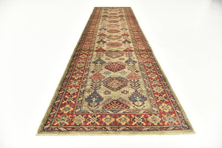 Detail image of 2' 7 x 9' 9 Hand Knotted Kazak Oriental Runner Rug