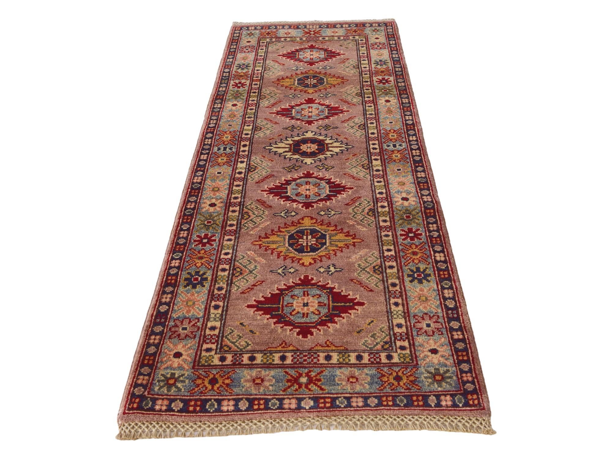 2' 1 x 6' Hand Knotted Kazak Runner Rug
