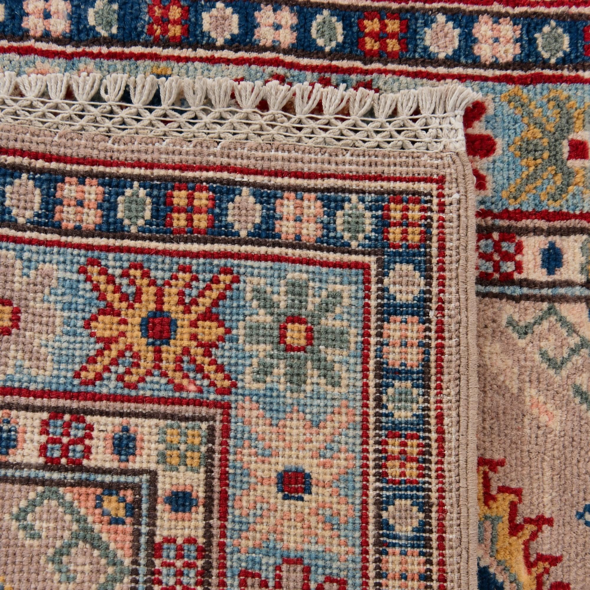 65cm x 185cm anudado a mano Kazak Alfombra Pasillera